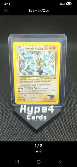 2000 Pokemon Giovanni's Machamp 6/142 Holo Unlimited Rare Card Gym Challenge HP - Image 1