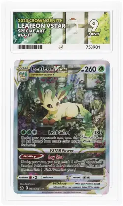 ACE 9 Leafeon V Star GG35/GG70 Crown Zenith Holo Pokemon Card - Mint - Image 1
