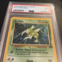 1999 Pokemon TCG Scyther Jungle Holo Rare Card PSA 9 10/64 Unlimited - Image 3