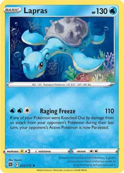 Lapras SWSH09: Brilliant Stars 031/172 NM English Pokemon Card - Image 1