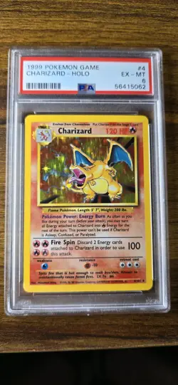1999 Pokemon TCG Charizard Base Set Holo Rare PSA 6 - Image 1