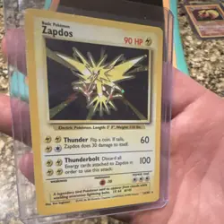 Pokemon TCG 1999 Base Set Zapdos 16/102 90 HP Holo Rare Card WOTC - Image 3