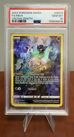 2023 Pokemon SWSH Crown Zenith Mew GG10/GG70 PSA 10 Gem MintFull Art - Image 1