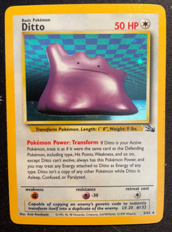 Pokemon TCG Ditto - 3/62 Fossil Holo Rare MP - Image 1