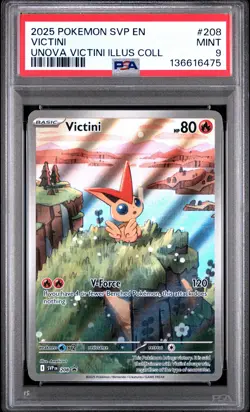 2025 POKEMON SVP PROMO UNOVA VICTINI ILLUSTRATION COLLECTION #208 VICTINI PSA 9 - Image 1