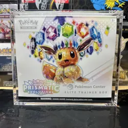 Pokemon Prismatic Evolutions ETB Pokemon Center Exclusive W/ Acrylic Box - Image 1