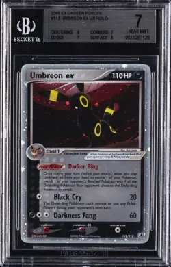 2005 POKEMON EX UNSEEN FORCES #112 UMBREON EX HOLO BGS 7 - Image 1