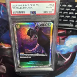 2025 ONE PIECE OP12-LEGACY OF THE MASTER #030 DRACULE MIHAWK Only PSA 8 1/1 - Image 1