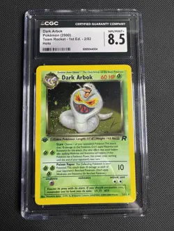CGC 8.5 Dark Arbok Team Rocket 1st Edition 2/82 Holo Pokemon Card - Image 1