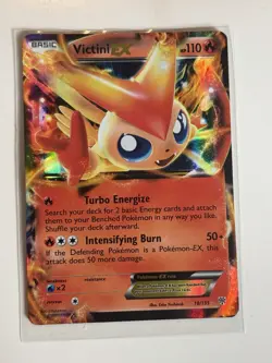 Pokemon TCG Victini EX Black White Plasma Storm Ultra Rare Card 18/135 Damaged - Image 1