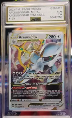 2022 ARCEUS V VSTAR METAL ULTRA PREMIUM COLLECTION (UPC) POKEMON CARD × 2 AGS 10 - Image 2