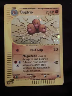 Pokemon Dugtrio Expedition Holo Trading Card LP/MP SWIRL! - Image 1