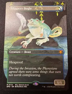 Slippery Bogle (Borderless) 144 (M) MTG Lorwyn Eclipsed Special Guest (SPG) - NM - Image 1