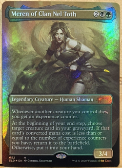 LIMITED EDITION Secret Lair MtG Meren of Clan Nel Toth NM BORDERLESS FOIL! - Image 1