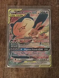 Pokemon TCG Eevee & Snorlax GX SM169 Holo Card MP Condition - Image 1