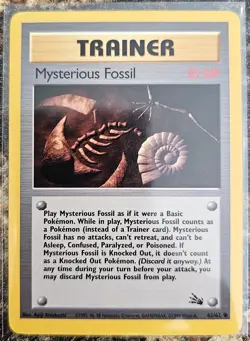 1999 Pokemon Fossil Set Trainer Mysterious Fossil 62 NM or Better - Image 1