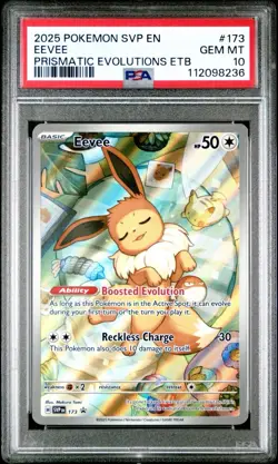 PSA 10 GEM MINT Eevee 173/SVP Black Star PROMO Prismatic Evolutions ETB Pokemon - Image 1