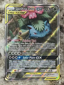 Venusaur & Snivy GX SM229 Tag Team Pokemon SM Black Star Promo - Image 1