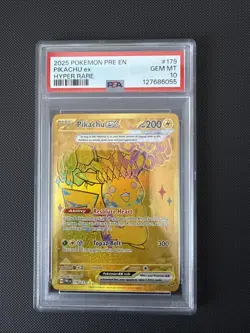 Pikachu ex Hyper Rare #179 - PSA 10 GEM MINT - Pokemon PRE EN - Gold Pikachu - Image 1