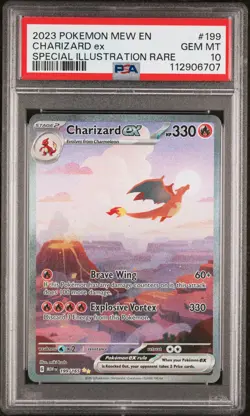 2023 POKEMON MEW EN-151 SPECIAL ILLUSTRATION RARE #199 CHARIZARD EX PSA 10 - Image 1