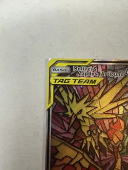 Moltres Zapdos Articuno GX Tag Team SM210 Pokemon Stained Glass Birds NM - Image 4