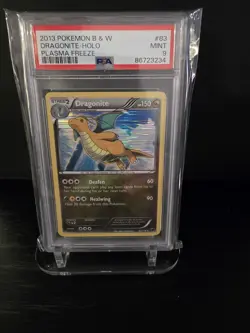 PSA 9 2013 POKEMON BLACK & WHITE PLASMA FREEZE DRAGONITE-HOLO 83 - Image 1