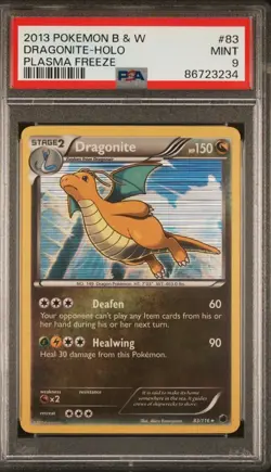 PSA 9 2013 POKEMON BLACK & WHITE PLASMA FREEZE DRAGONITE-HOLO 83 - Image 3