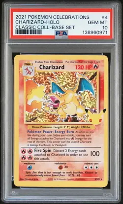 2021 POKEMON CELEBRATIONS CLASSIC COLL #4 CHARIZARD-HOLO PSA 10 - Image 1