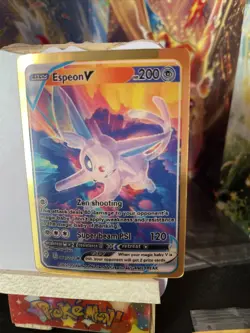 Espeon V 3d prism pokemon FAN ART card. - Image 1