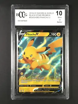 Pikachu V SWSH063 SWSH: Sword & Shield Promo Cards Holo BCCG 10 Mint - Image 1
