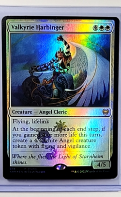 2022 MTG Magic The Gathering Kaldheim Media Promo Foil #374 Valkyrie Harbinger - Image 1