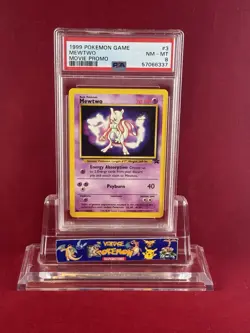 1999 Pokemon Movie Black Star Promo MEWTWO #3 Card PSA 8 - Image 1