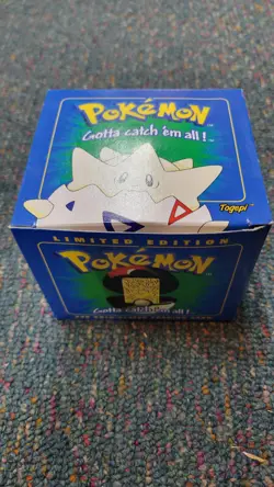 VINTAGE "POKEMON TOGEPI LIMITED EDITION 23K GOLD-PLATED TRADING CARD" W/BOX NR - Image 1