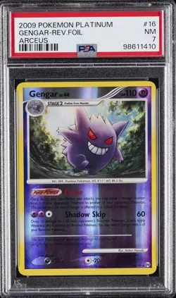 2009 POKEMON PLATINUM ARCEUS #16 GENGAR-REVERSE FOIL PSA 7 - Image 1
