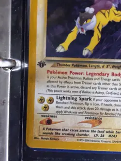 Pokemon TCG Raikou Rare Base Set 1st Edition 13/62 Near Mint - Image 2