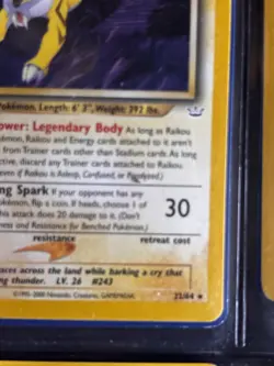 Pokemon TCG Raikou Rare Base Set 1st Edition 13/62 Near Mint - Image 5