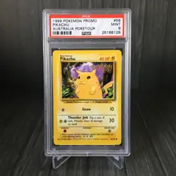 Pikachu Poketour PSA 9 Australia Promo #58 Gold Stamp Pokemon TCG 1999 Rare Mint - Image 1