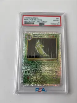 2002 POKEMON LEGENDARY COLLECTION #54 METAPOD-REVERSE FOIL PSA 8 - Image 1