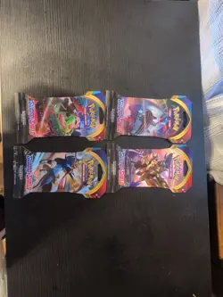 Pokemon Sword and Shield Base Set - 4 Sleeved Booster Packs NEW FULL ART SET - Image 1
