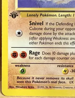 Cubone 50/64 Jungle Set 1st Edition 1999 Vintage Pokemon TCG - Image 2