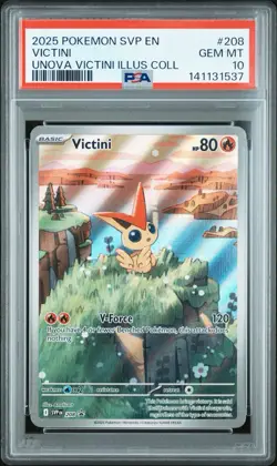 2025 Pokemon Victini Illustration #208 SVP EN Black Star Promo GEM MINT PSA 10 - Image 1