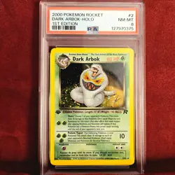 Pokemon TCG Dark Arbok Team Rocket 2/82 Holo 1st Edition PSA 8, Very Nice Swirl - Image 1