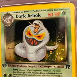 Pokemon TCG Dark Arbok Team Rocket 2/82 Holo 1st Edition PSA 8, Very Nice Swirl - Image 2