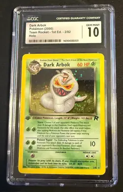 2000 POKEMON ROCKET 2 DARK ARBOK HOLO CGC 10 GEM MINT 1ST EDITION - Image 1