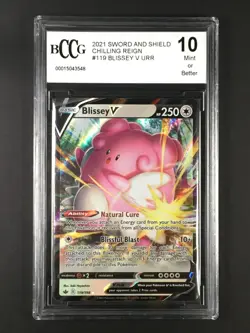 2021 POKEMON SWORD & SHIELD CHILLING REIGN 119/198 BLISSEY V BCCG 10 MINT - Image 1
