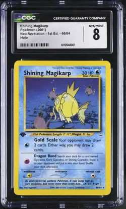 CGC 8 NM/MINT Shining Magikarp Neo Revelation 1st Edition 66/64 Holo Pokemon - Image 1