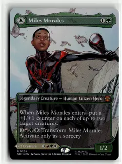 Miles Morales 0234 Borderless FOIL Spider Man MTG Magic The Gathering Card NM - Image 1