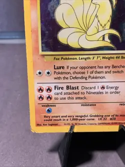 Pokemon TCG Ninetales Base Set Unlimited #12/102 Holo Rare WOTC VTG 1999 HP - Image 3