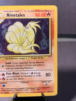 Pokemon TCG Ninetales Base Set Unlimited #12/102 Holo Rare WOTC VTG 1999 HP - Image 5