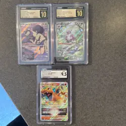Pokemon Slab Graded Lot (3 Cards) Pictured Featuring Pristine 10 And Charizard - Image 1